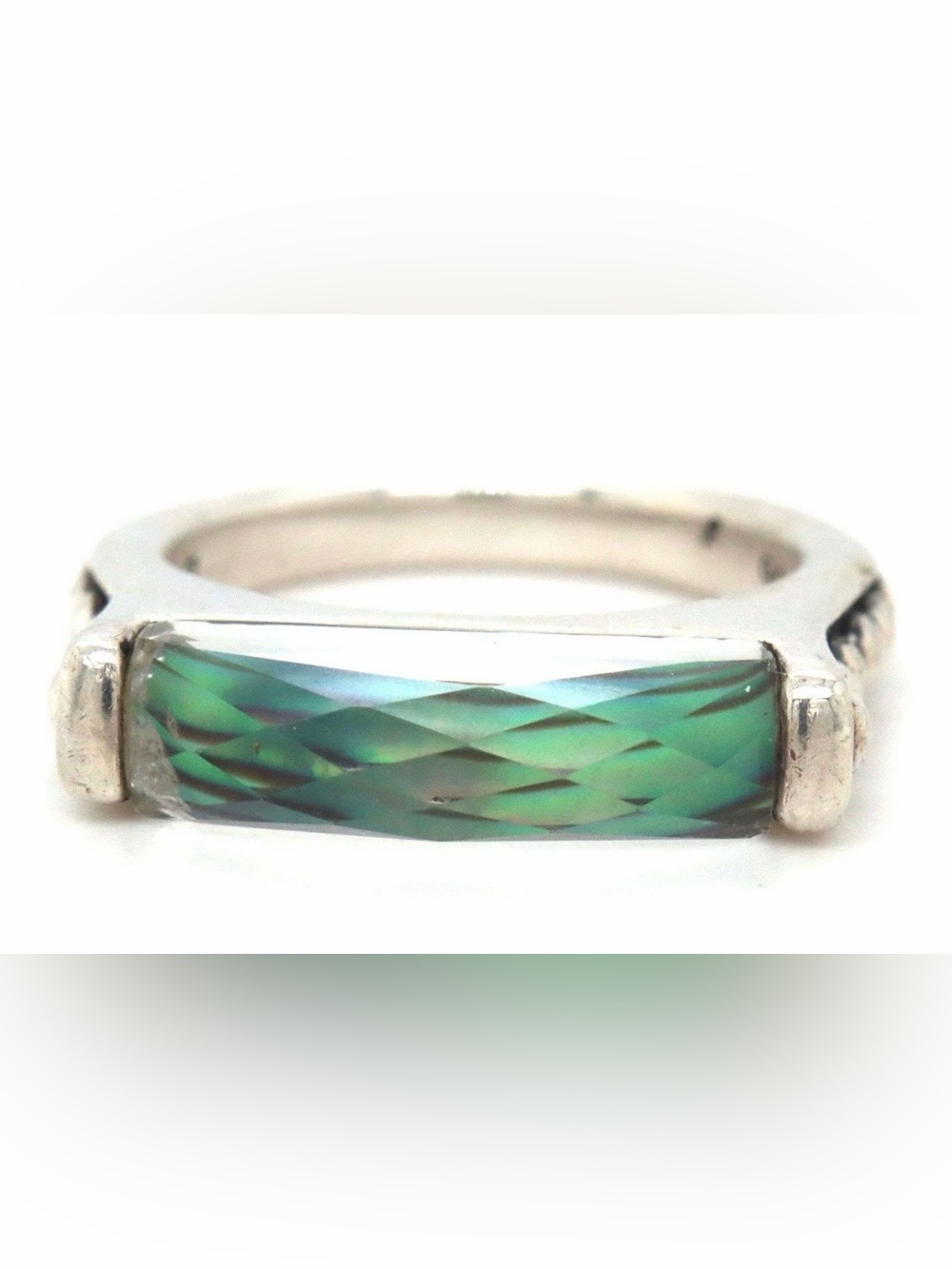 LAGOS Sterling Silver Ring with Doublet Quartz Stackable. Size 7. 7.19 Grams. - Picture 3 of 5